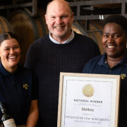 Vergenoegd Löw’s Merlot 2023 won a best-in-class trophy at the Global Fine Wine Challenge